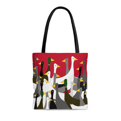 Not as many ducks - Fire Engine Red c8092e - Tote Bag
