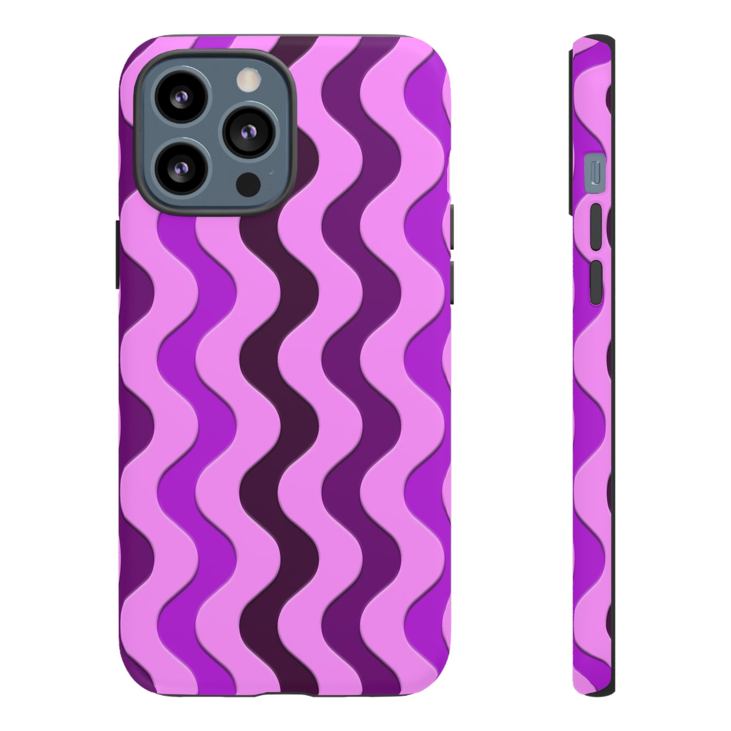 Vertical retro wavy purple and pink - Tough Cases