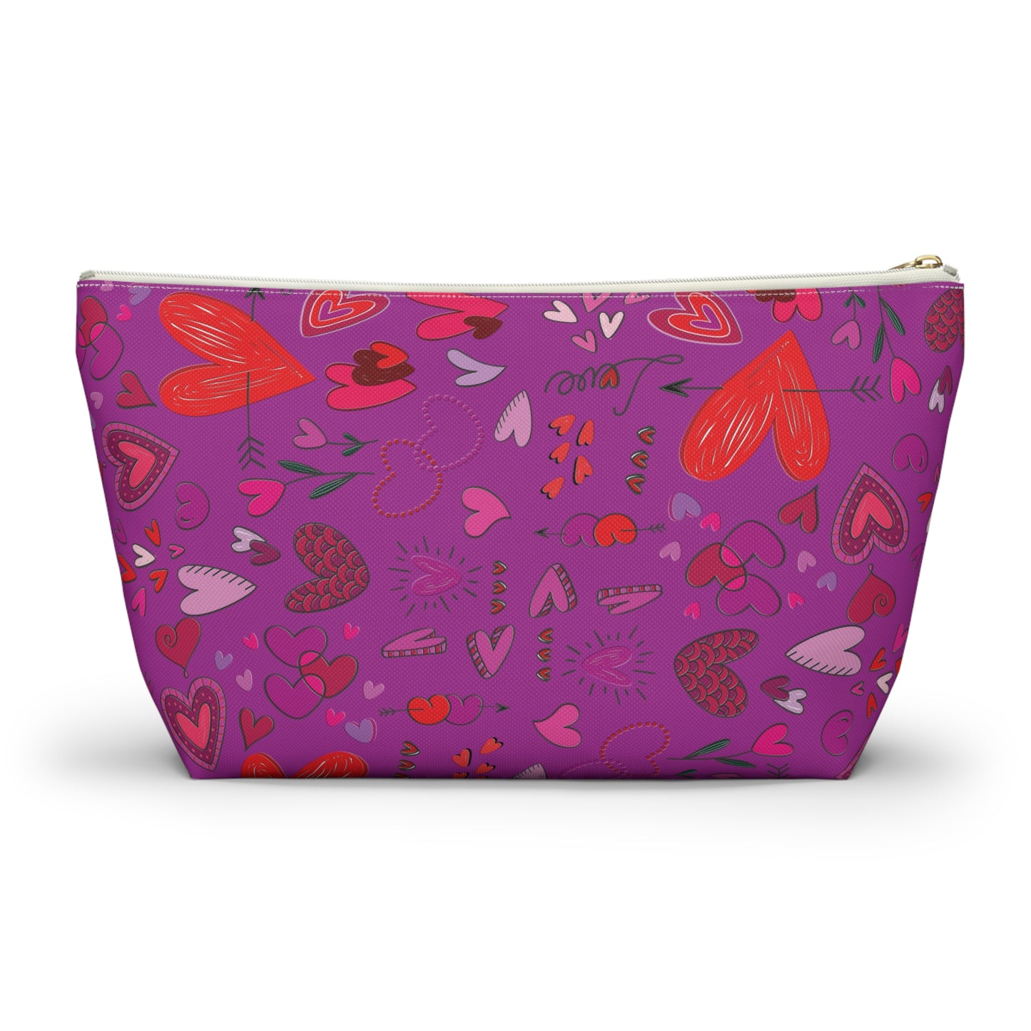 Heart doodles - Deep Magenta B805AE - Accessory Pouch w T-bottom