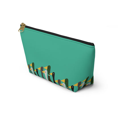 Marching ducks - Turquoise 12d3ad - Accessory Pouch w T-bottom