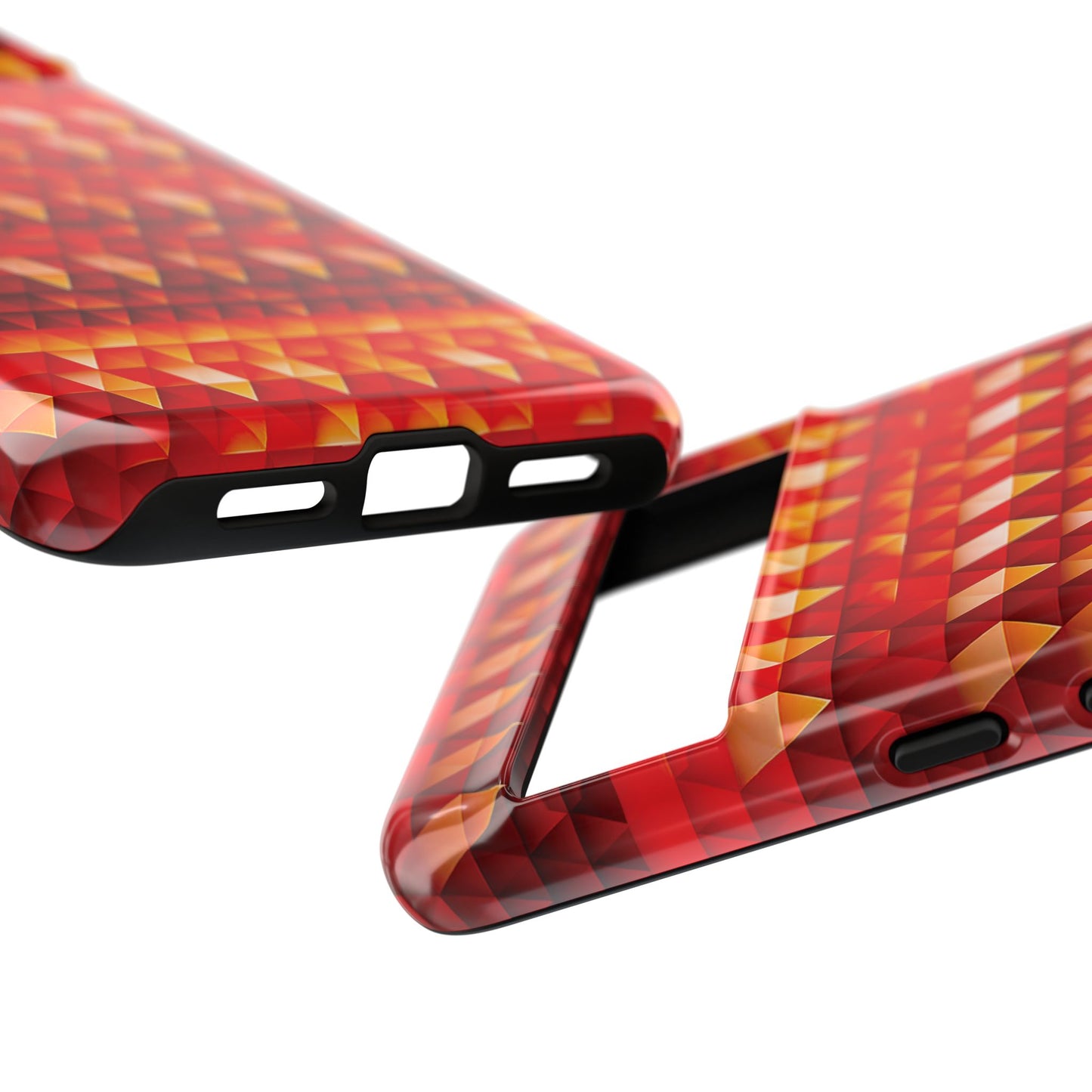 Geometric Flame - Red Triangles - Boston University Red d00000 - Tough Cases