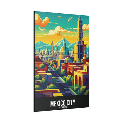 Mexico City - Mexico - Black 000000 - Matte Canvas, Stretched, 0.75"