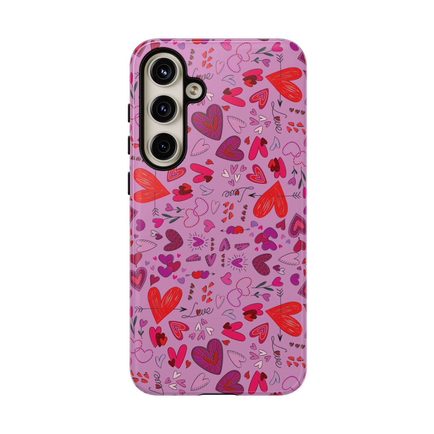 Heart Doodles - Fuschia Pink ff8eff - Tough Cases