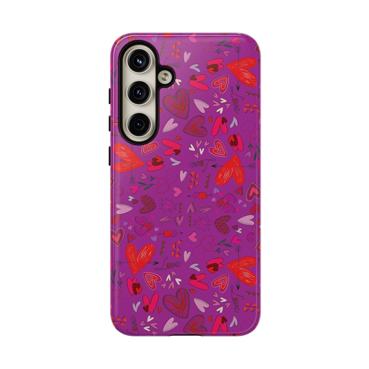 Heart Doodles - Deep Magenta B805AE - Tough Cases