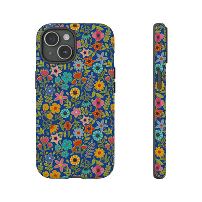 Playful Spring flowers - blue - Tough Cases