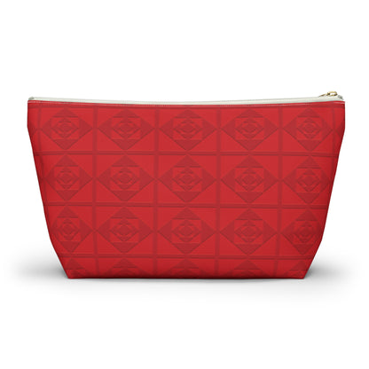 Embossed Geometric Pattern - Accessory Pouch w T-bottom