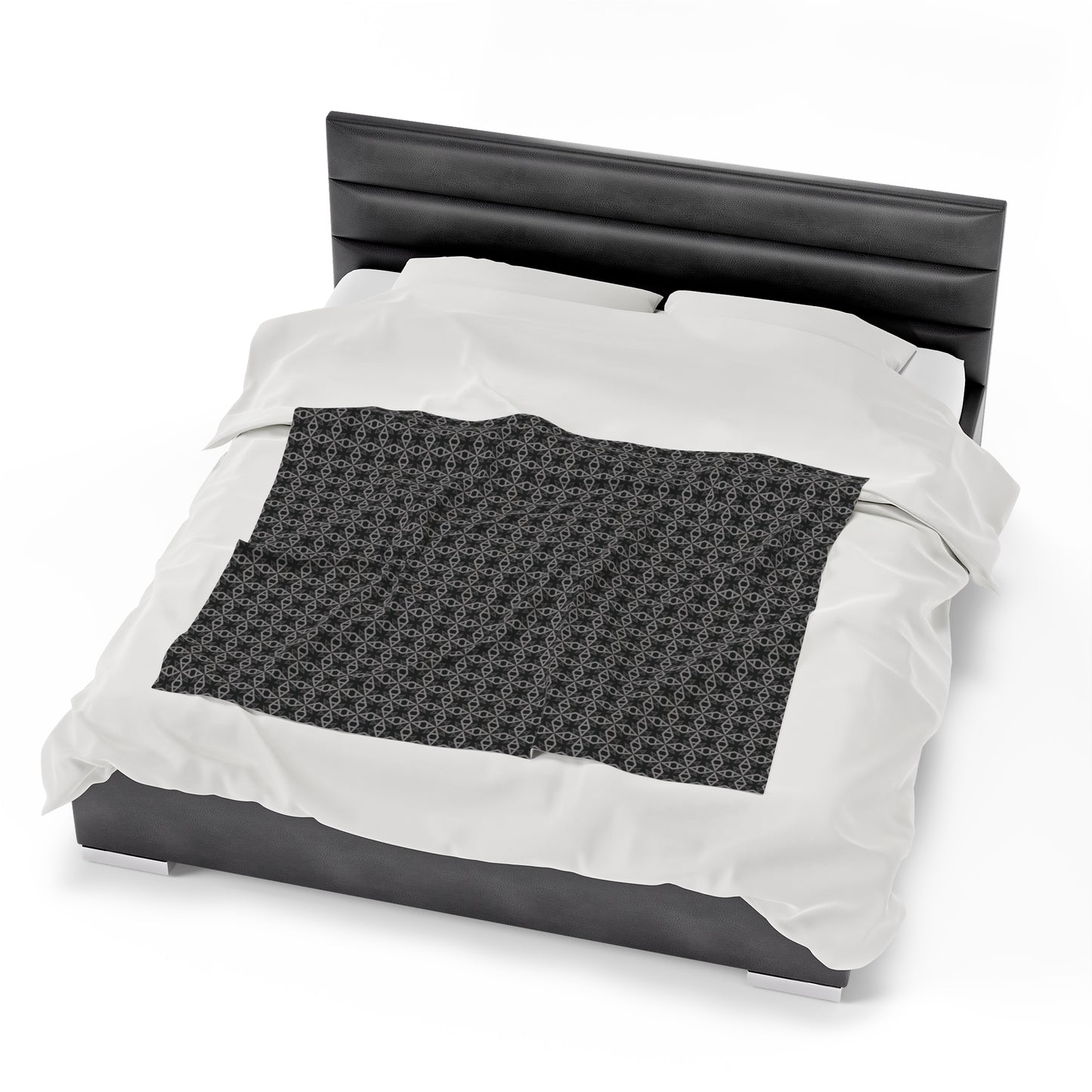 Letter Art - A - Gray - Black 000000 - Velveteen Plush Blanket