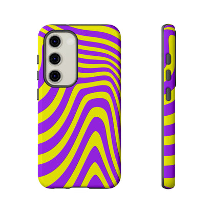 Retro wavy - yellow and purple - Tough Cases