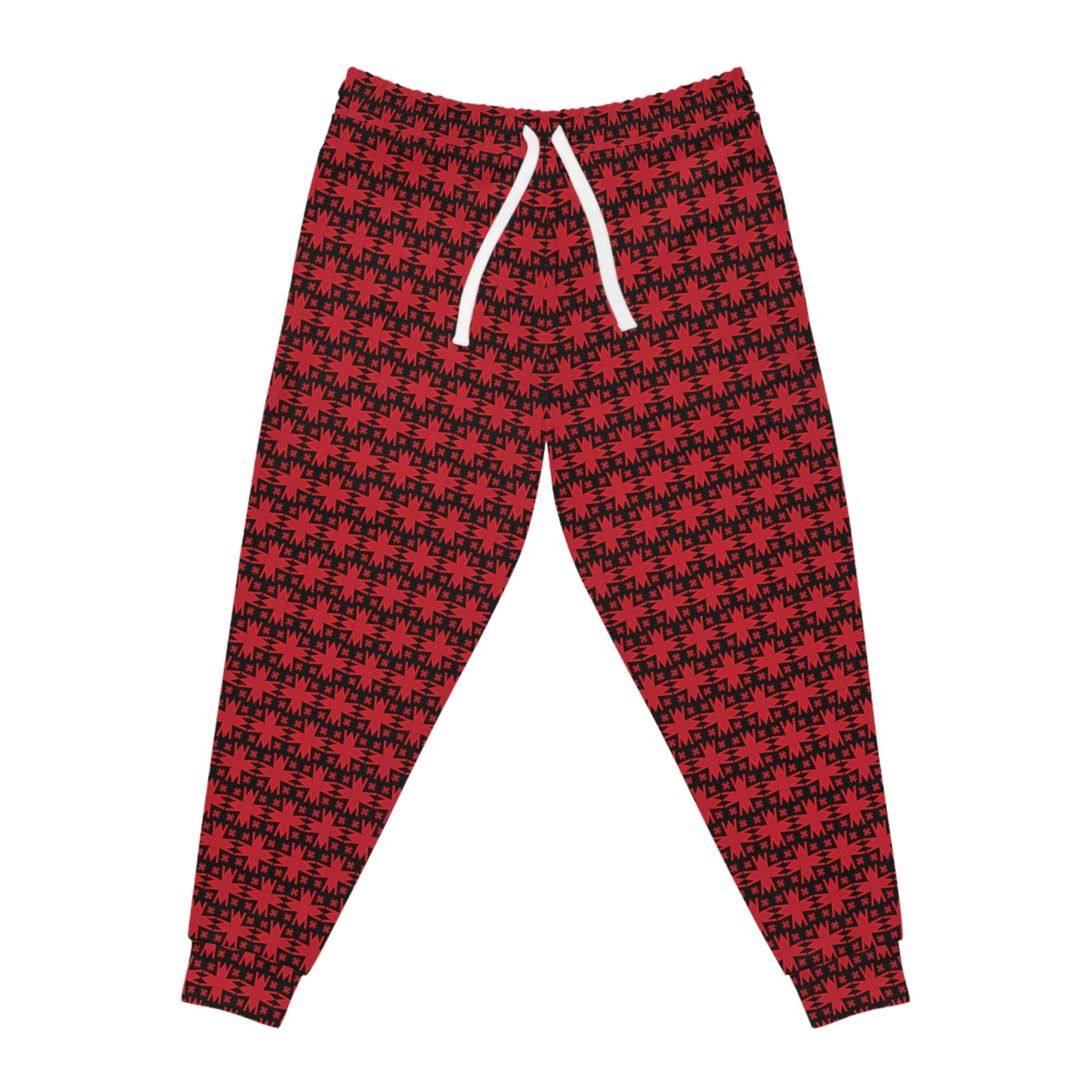 Letter Art - M - Red - Black 000000 - Athletic Joggers (AOP)