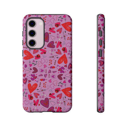 Heart Doodles - Fuschia Pink ff8eff - Tough Cases