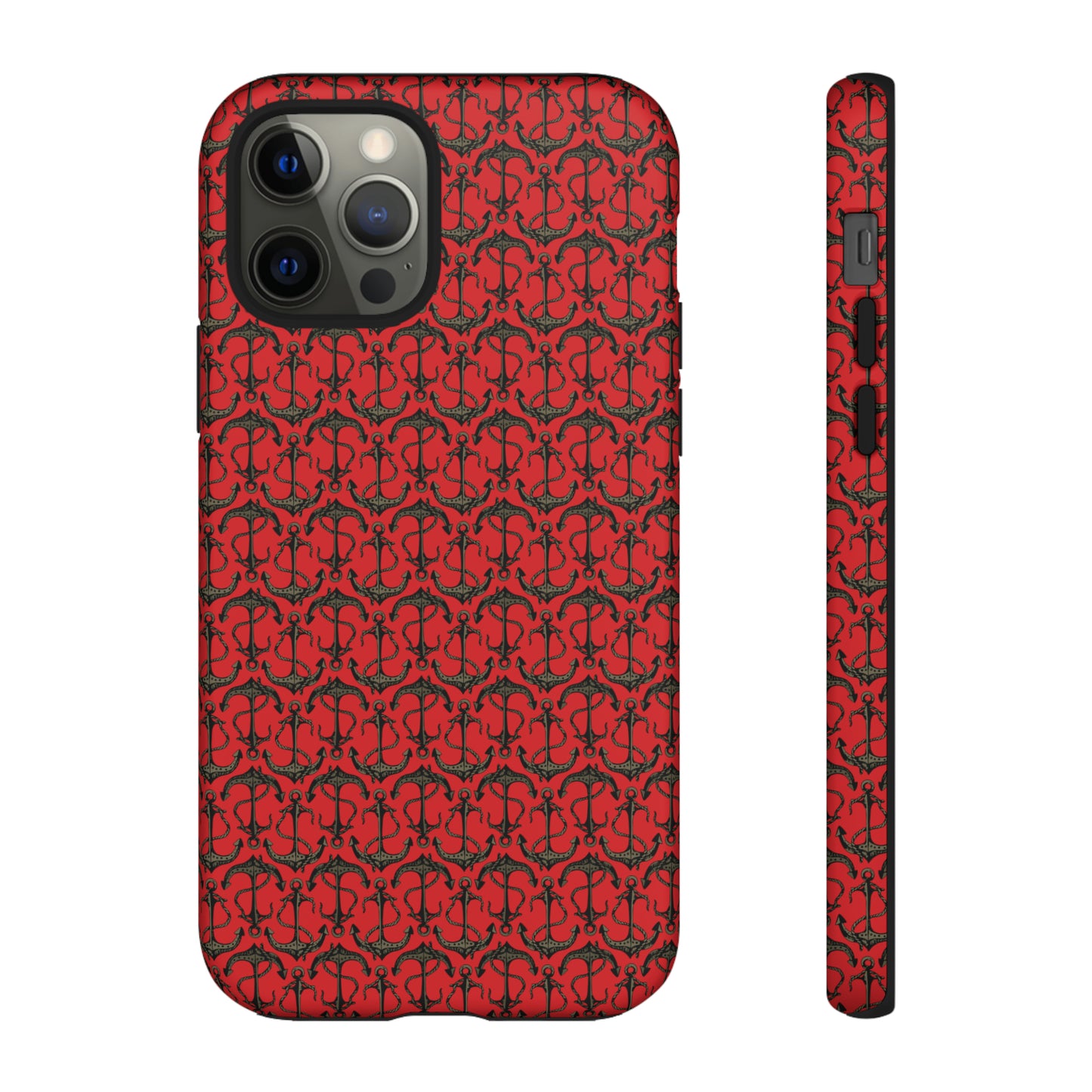 Anchors Away - Black Gray - Scarlet de0000 - Tough Cases