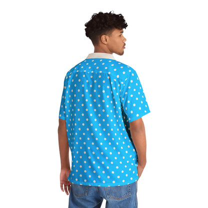 Blue with white dots - Men's Hawaiian Shirt