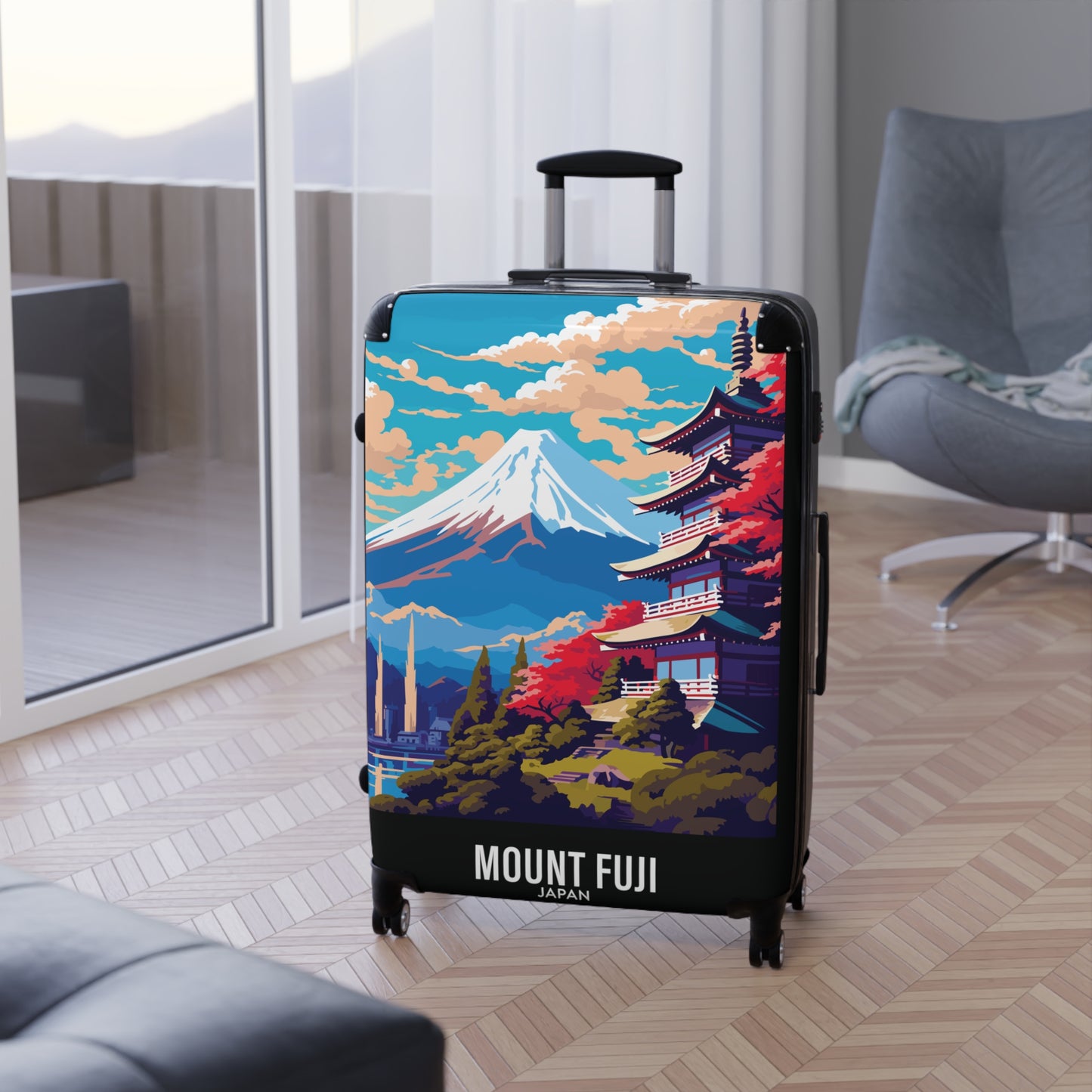 Mount Fuji - Japan - Black 000000 - Suitcase