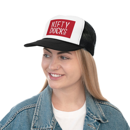 Nifty Ducks Co. Logo - Red - Trucker Caps