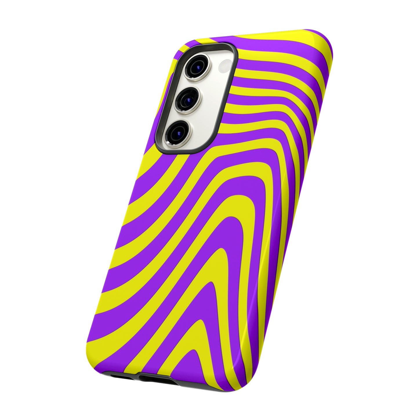 Retro wavy - yellow and purple - Tough Cases