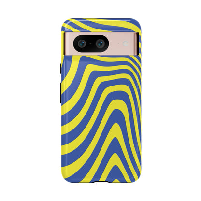 Retro wavy - yellow and blue - Tough Cases