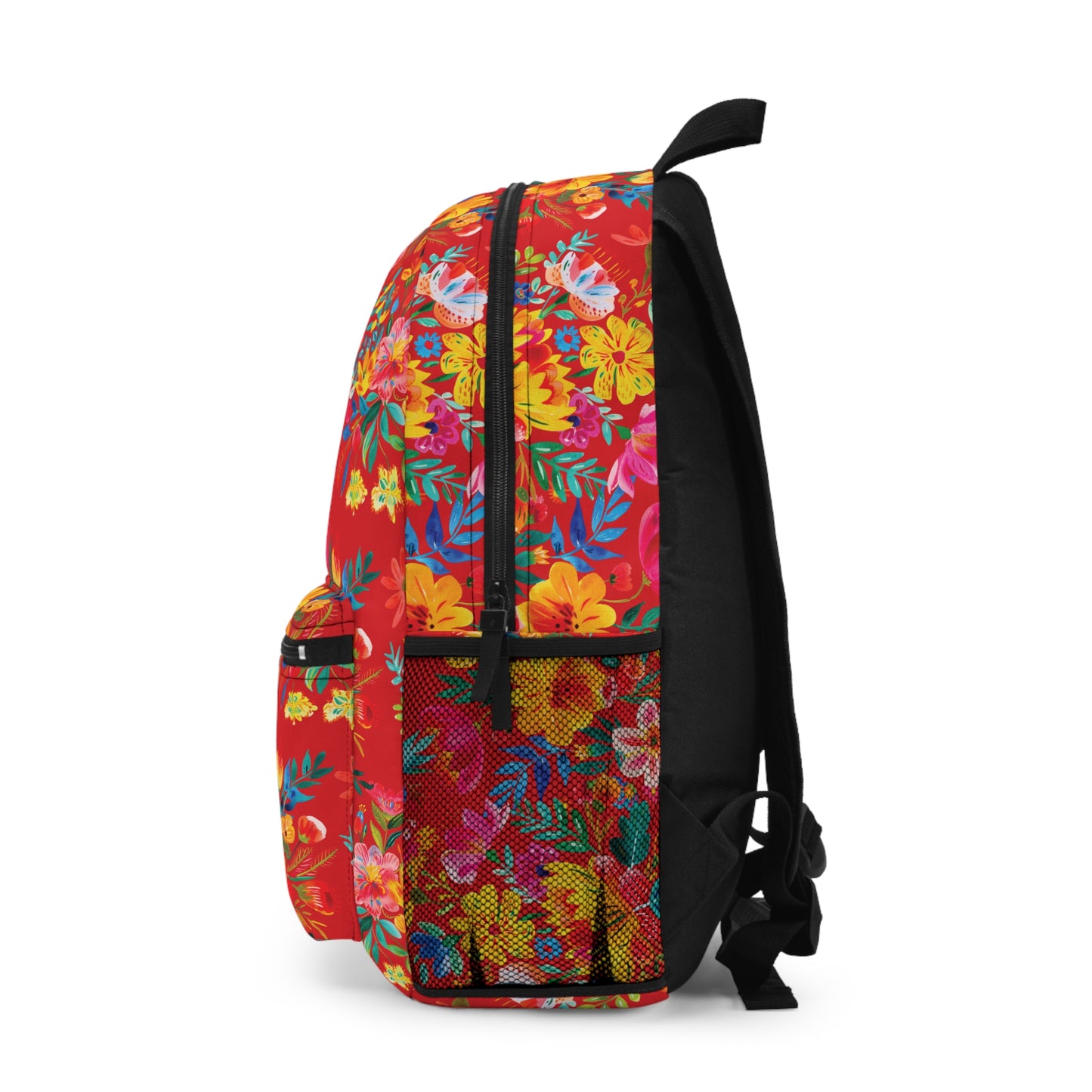 Bright Bold Watercolor Flowers - Scarlet de0000 - Backpack