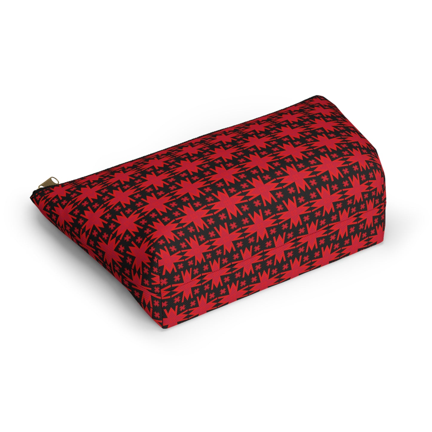 Letter Art - M - Red - Black 000000 - Accessory Pouch w T-bottom