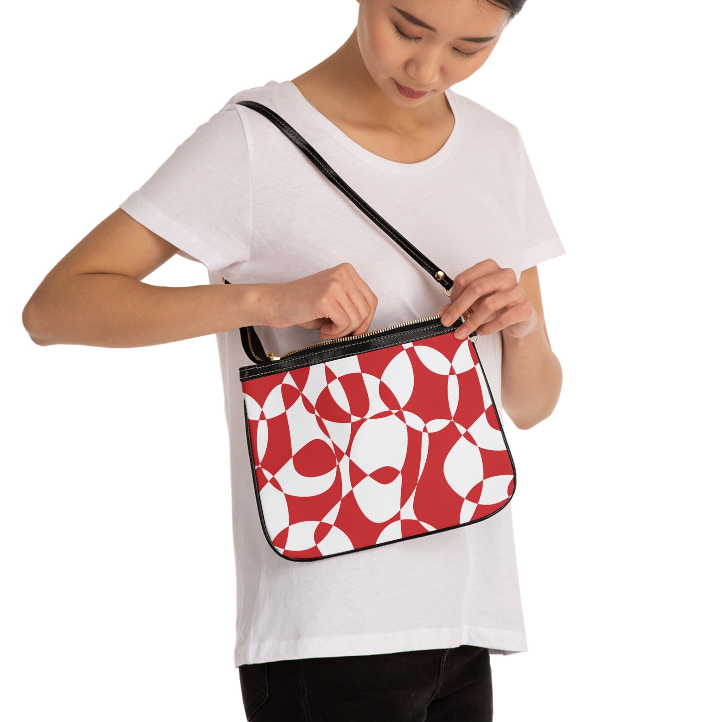 Scarlet Symphony - White - Small Shoulder Bag