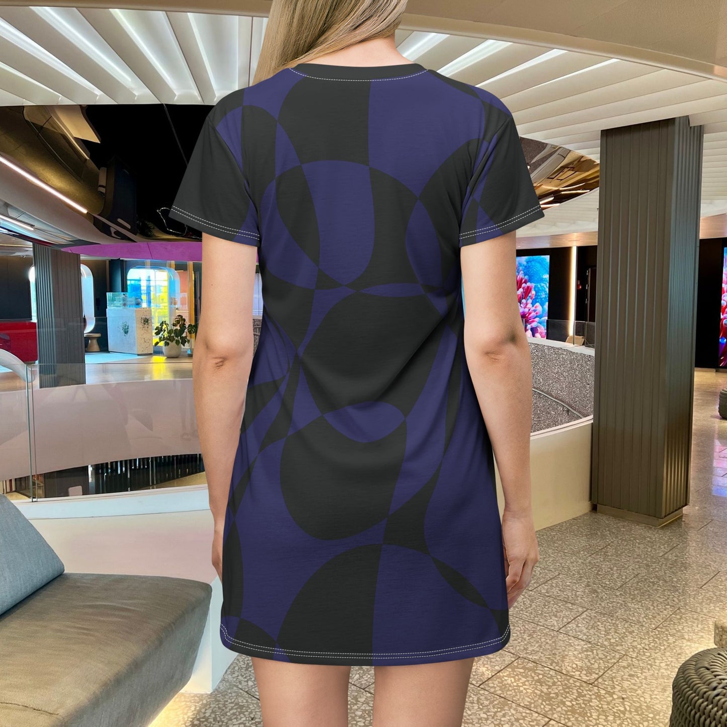 Sapphire Swirl - Black - T-Shirt Dress