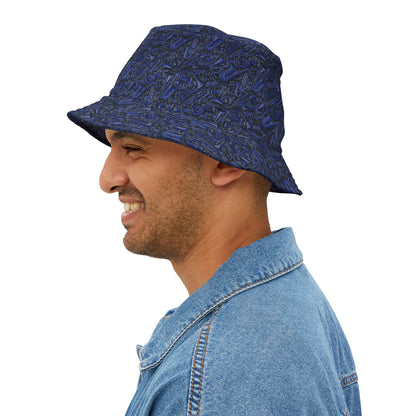 Band Camp - Blue - Black 000000 - Bucket Hat (AOP)