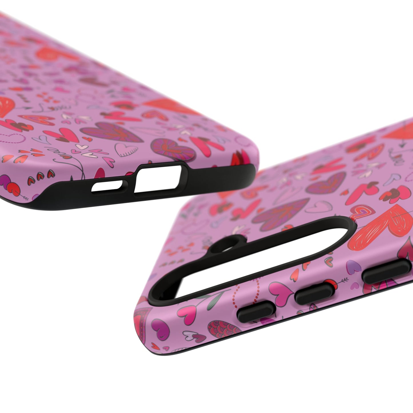 Heart Doodles - Fuschia Pink ff8eff - Tough Cases