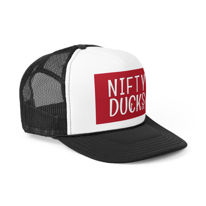 Nifty Ducks Co. Logo - Red - Trucker Caps