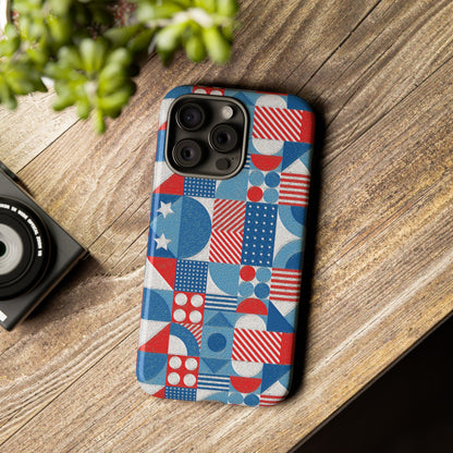 Red White and Blue Bold Pattern - BIG - Oil Paint Texture - Tough Cases