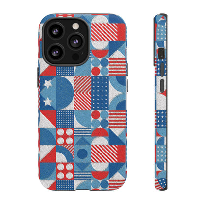 Red White and Blue Bold Pattern - BIG - Oil Paint Texture - Tough Cases