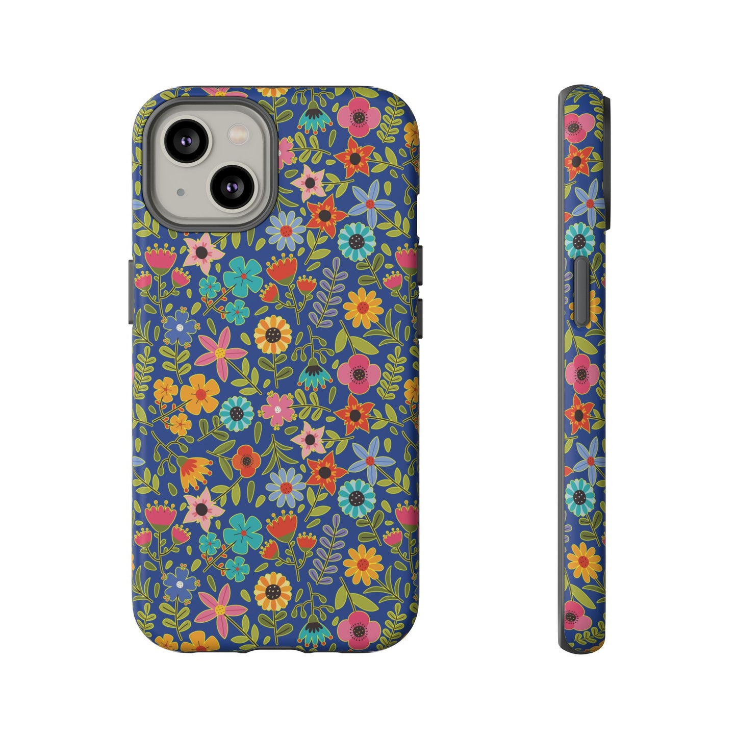 Playful Spring flowers - blue - Tough Cases