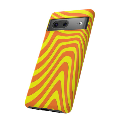 Retro wavy - yellow and orange - Tough Cases