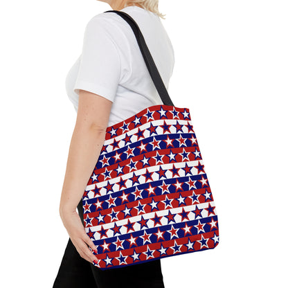 Red White and Blue Stars - Stripes - Tote Bag