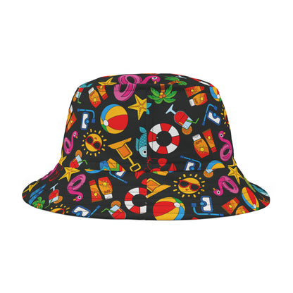 Summer Vibes - Black 000000 - Bucket Hat (AOP)