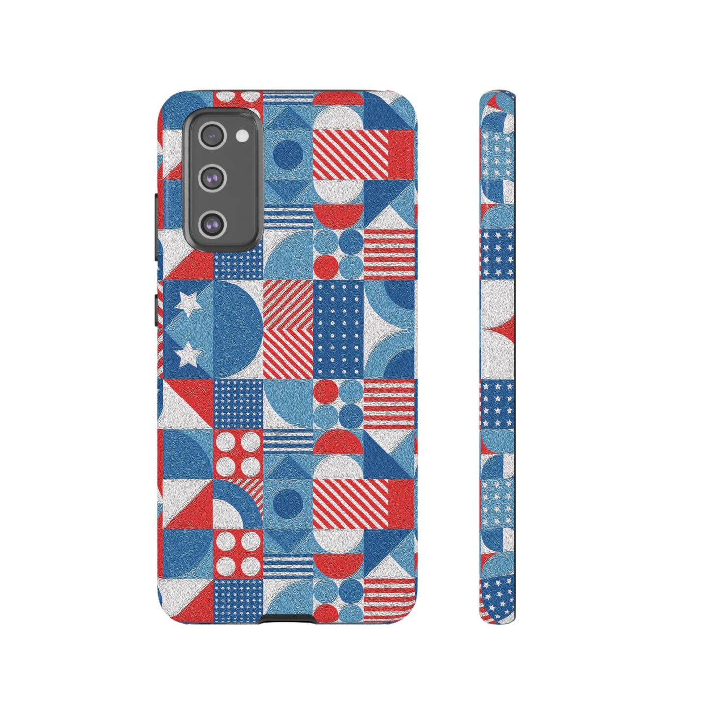 Red White and Blue Bold Pattern - BIG - Oil Paint Texture - Tough Cases