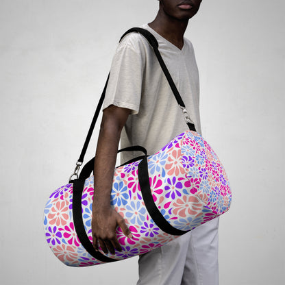 Bright Floral Print - White ffffff - Duffel Bag