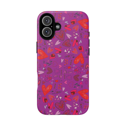 Heart Doodles - Deep Magenta B805AE - Tough Cases