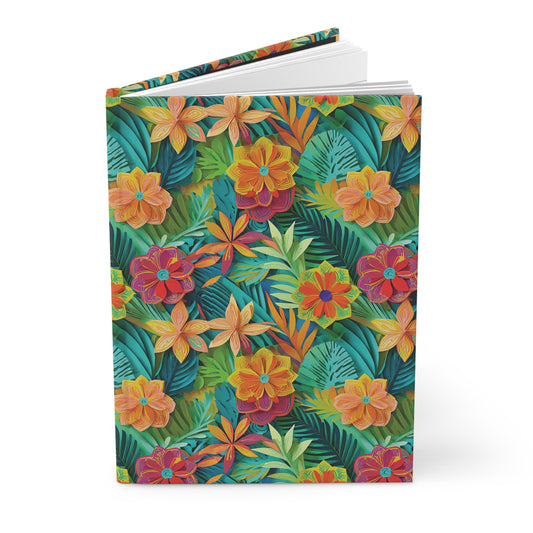 Multiple Tropical Flowers2 - Hardcover Journal Matte