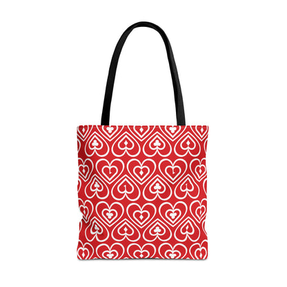 Ducks in the Deck - White - Scarlet de0000 - Tote Bag