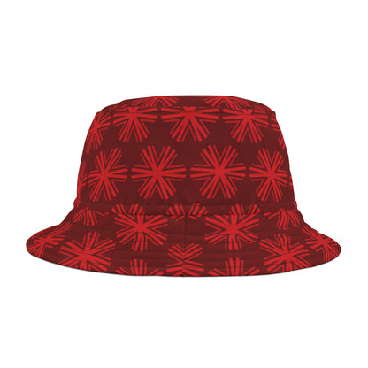 Red V Star pattern - Big design - Bucket Hat (AOP)