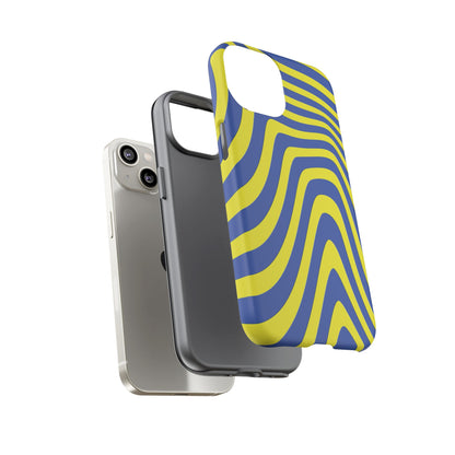 Retro wavy - yellow and blue - Tough Cases