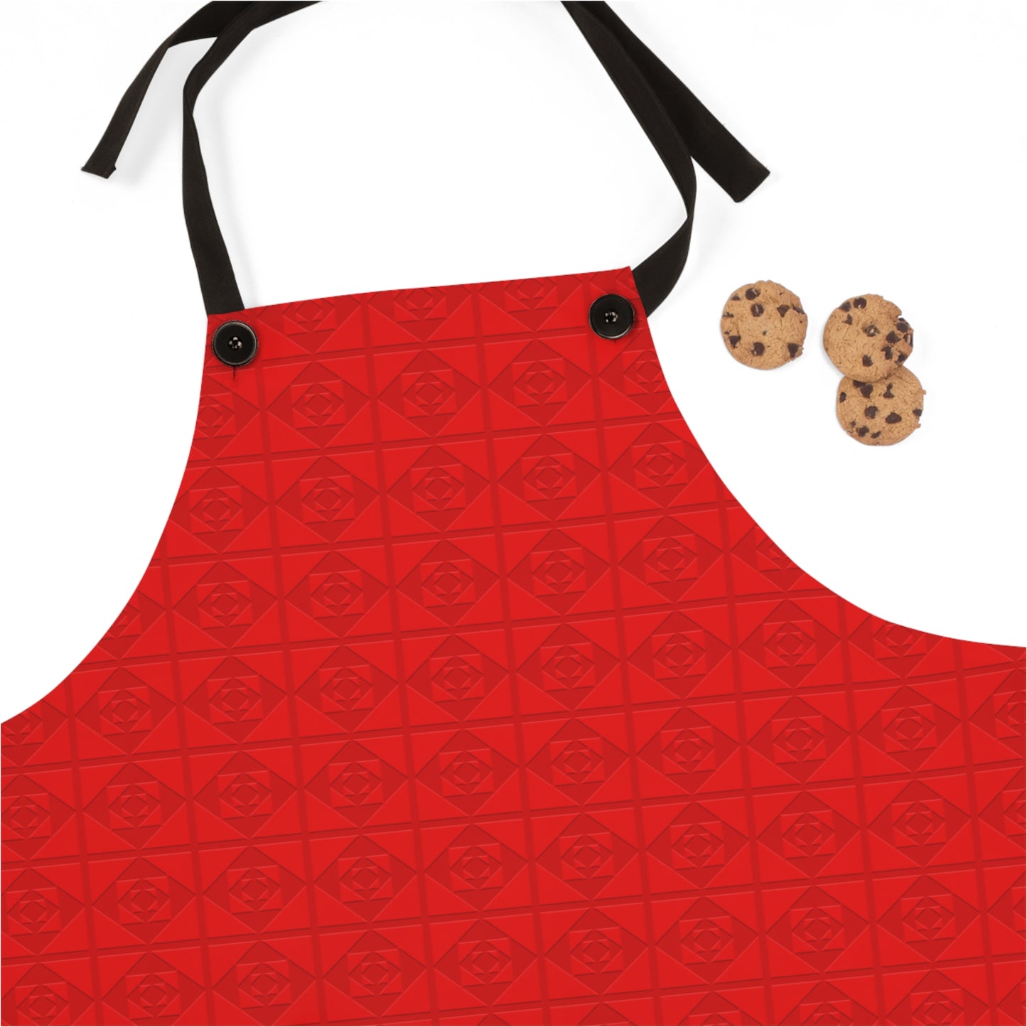 Embossed Geometric Pattern - Red - Apron