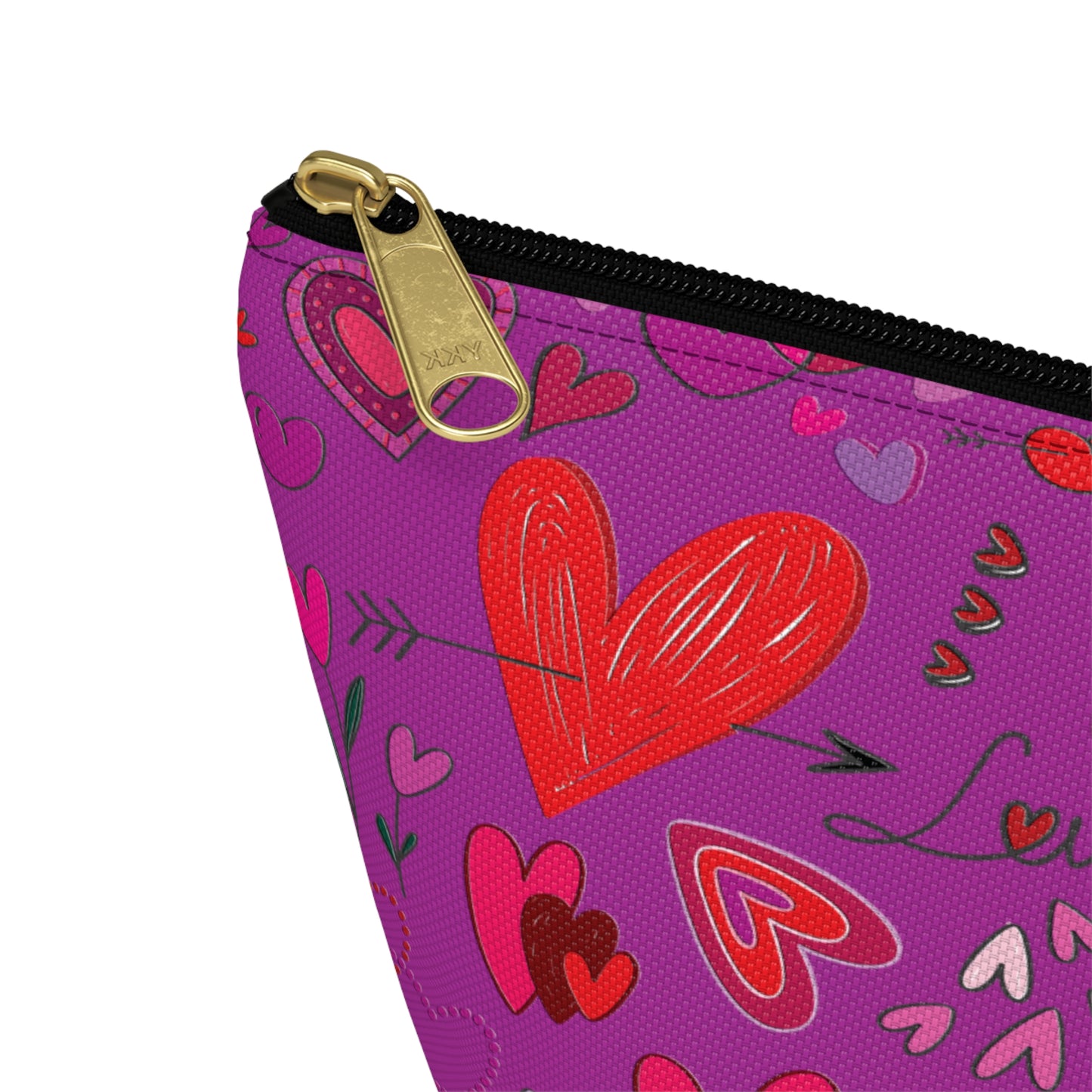 Heart doodles - Deep Magenta B805AE - Accessory Pouch w T-bottom