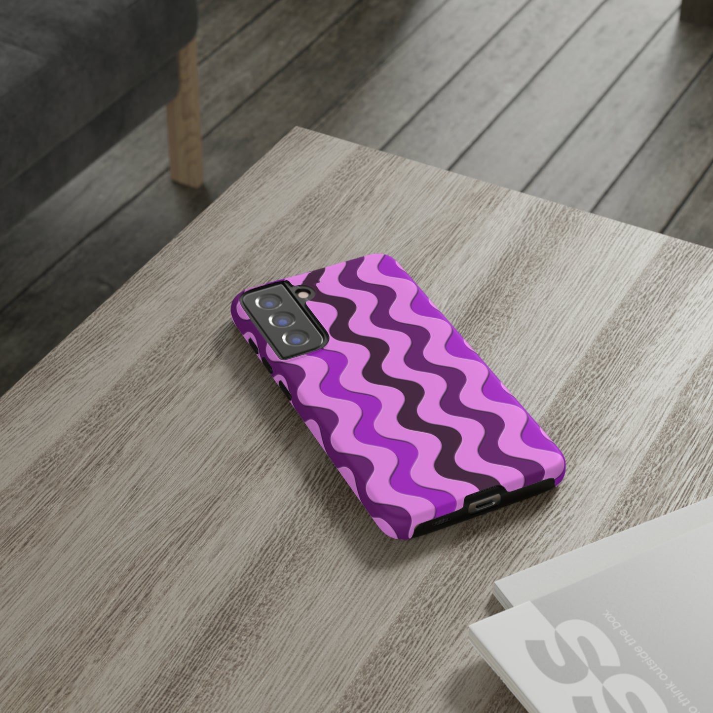 Vertical retro wavy purple and pink - Tough Cases