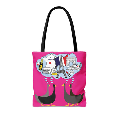 Ducks dreaming of Paris - Mean Girls Lipstick ff00a8 - Tote Bag