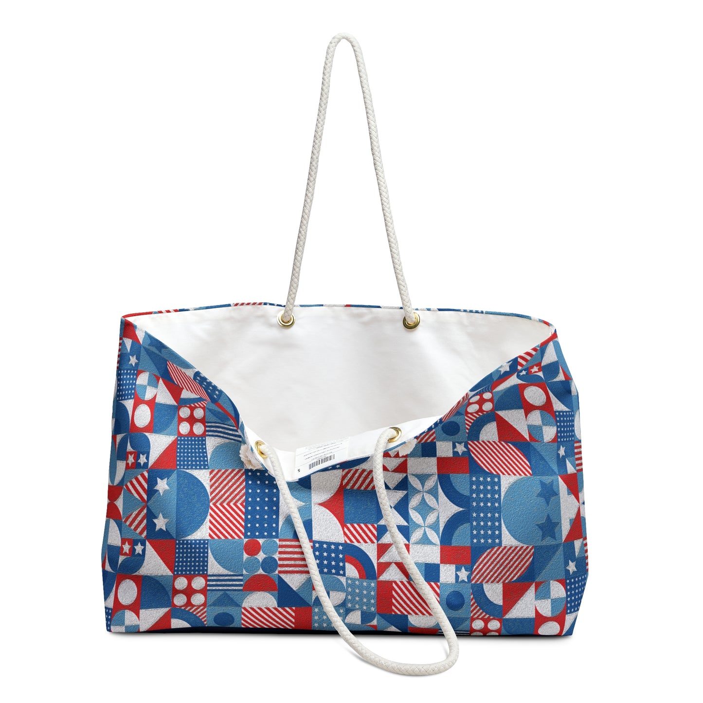 Red White and Blue Bold Pattern - Oil Paint Texture - Weekender Bag