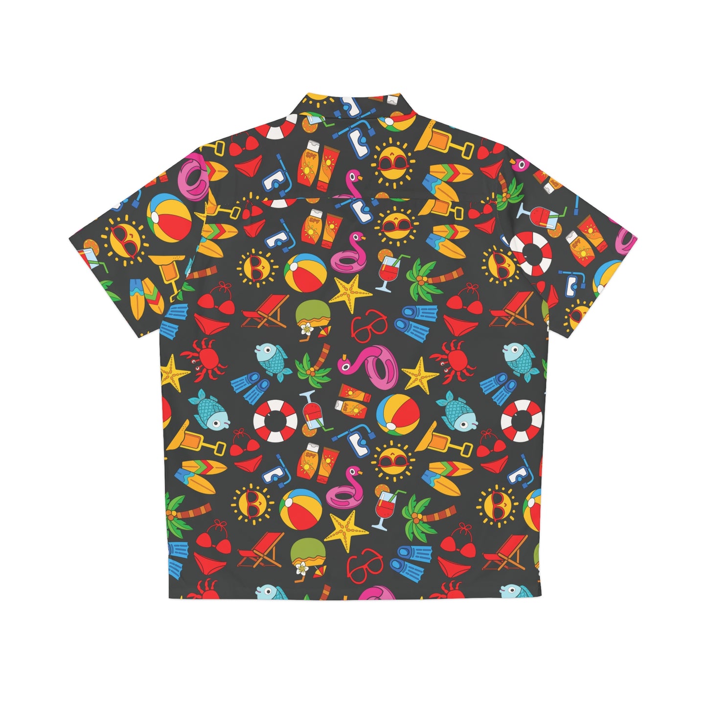 Summer Vibes - Black 000000 - Men's Hawaiian Shirt