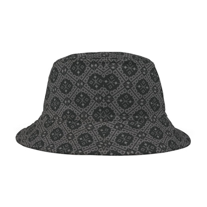 Letter Art - B - Gray - Black 000000 - Bucket Hat (AOP)