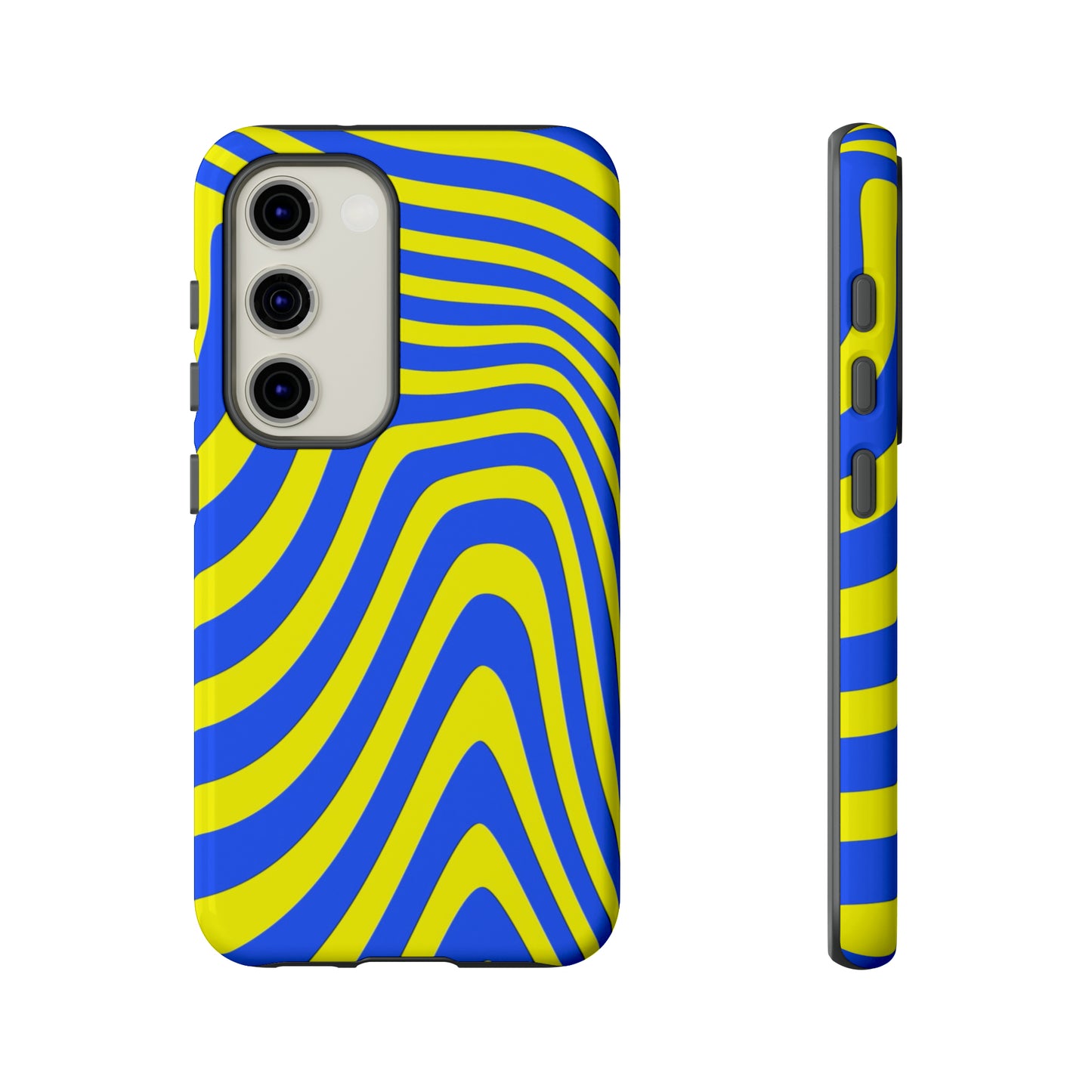 Retro wavy - yellow and blue - Tough Cases