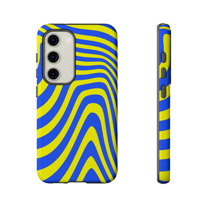 Retro wavy - yellow and blue - Tough Cases