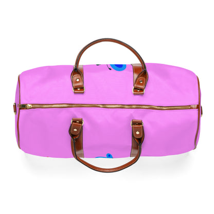 Bright Summer flowers - Fuschia Pink ff8eff - Waterproof Travel Bag